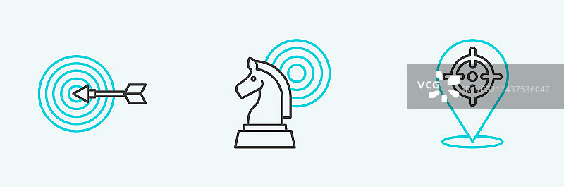 目标和国际象棋图标系列图片素材