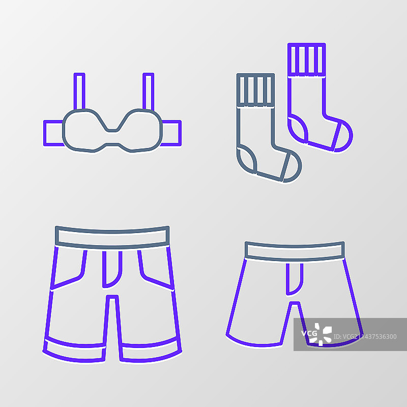 短裤袜子胸罩图标图片素材