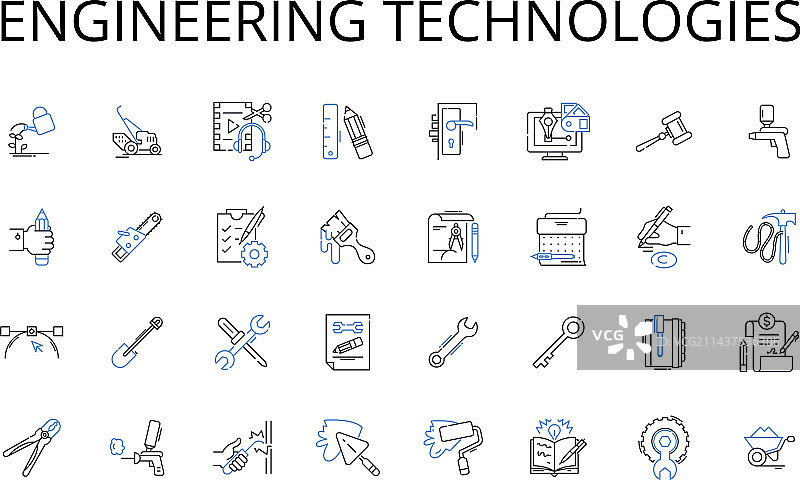 工程技术线性图标合集图片素材