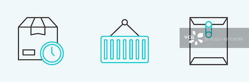 信封纸箱时钟图片素材