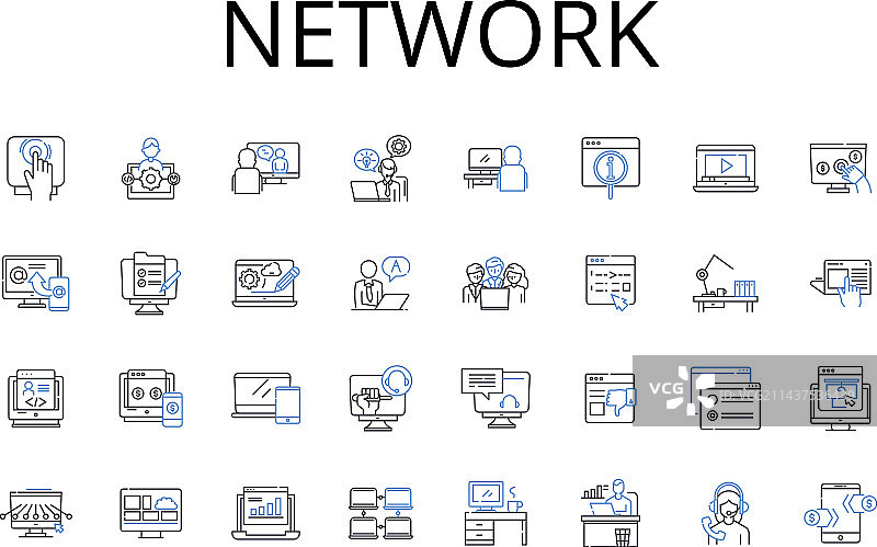 网络线条图标联盟图片素材