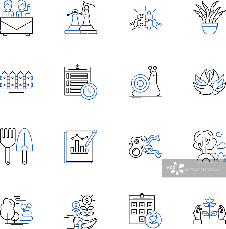 酒店服务业线性图标合集图片素材