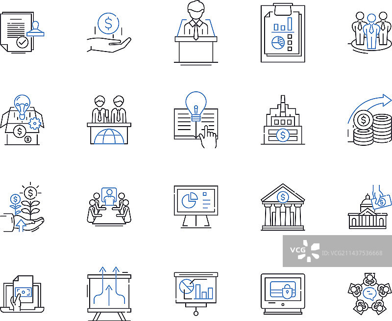 贷款服务线性图标图片素材