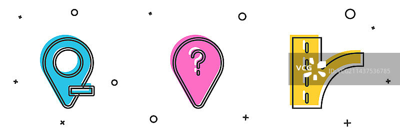 定位服务设置未知路线点和道路交通图片素材