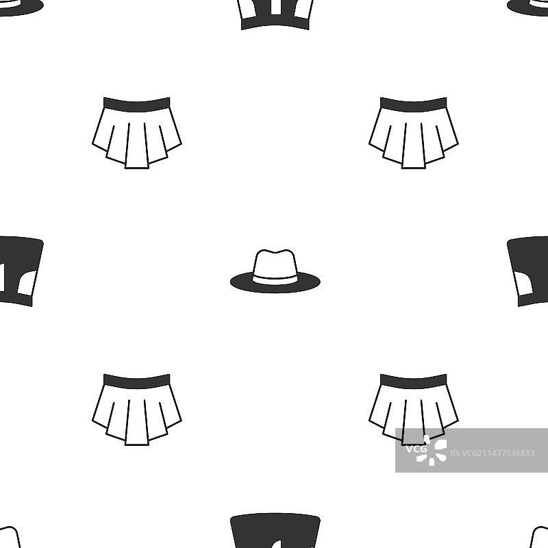 裙子、男士帽子无缝图案图片素材