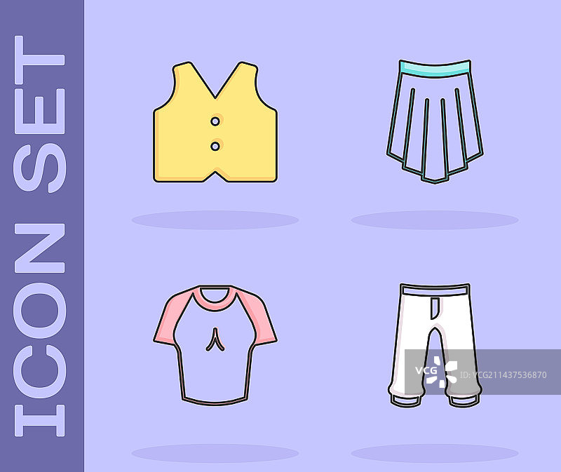 裤子马甲T恤裙子图标图片素材