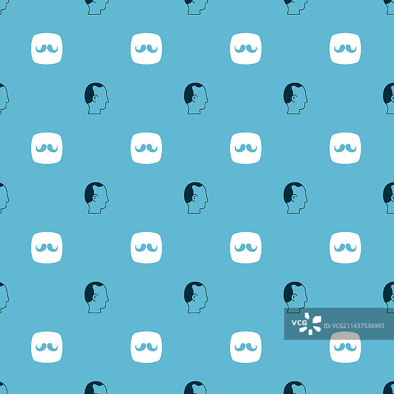 无缝图案上的秃顶和理发店图片素材
