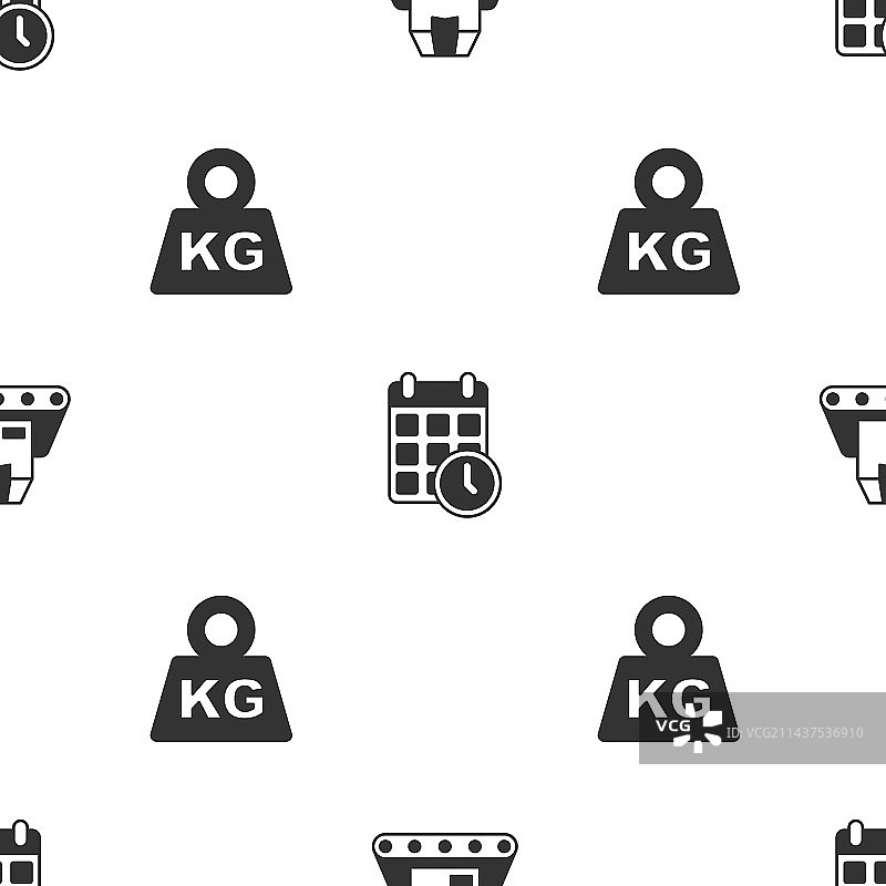 带纸板箱日历的传送带图片素材