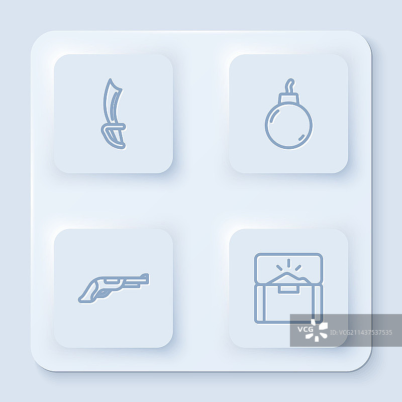 海盗剑炸弹线稿图片素材