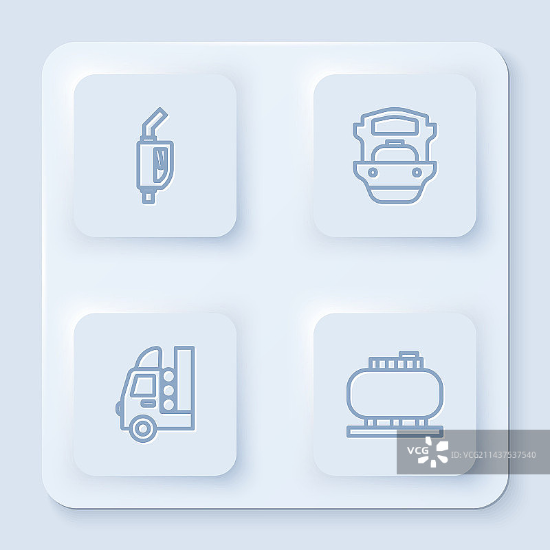 油罐车加油枪线性图标图片素材