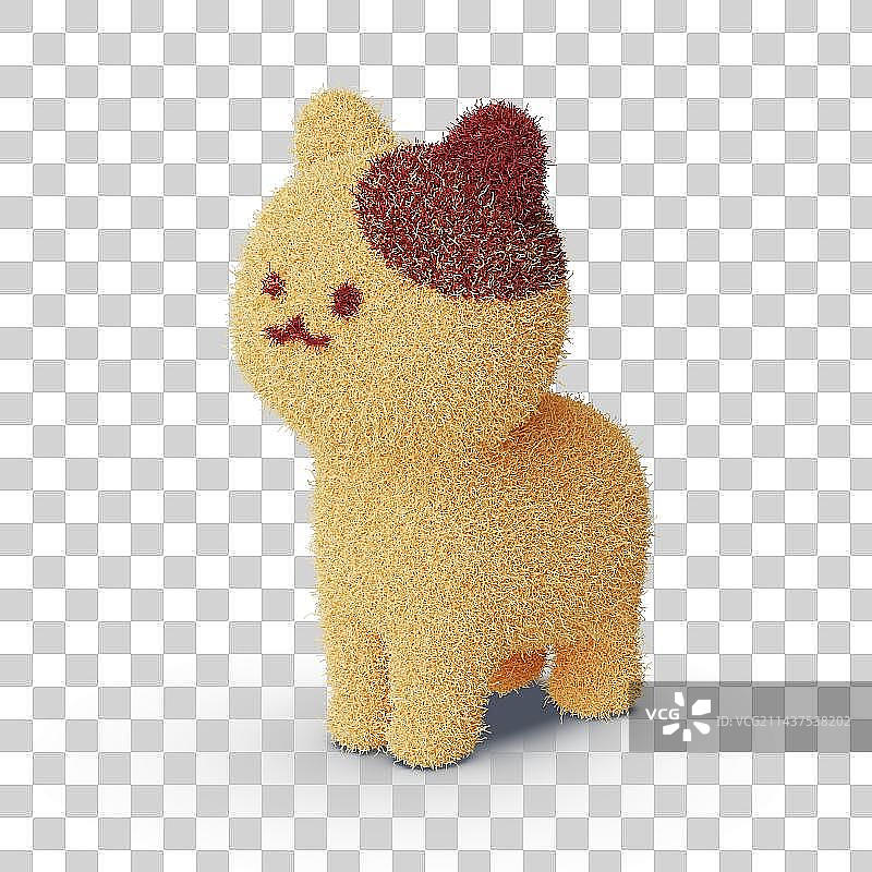 毛绒猫咪三维插画图片素材