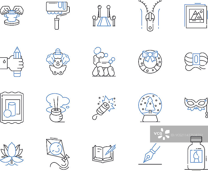 灵感休闲活动线性图标合集图片素材