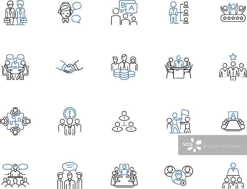 友谊系列线性图标图片素材