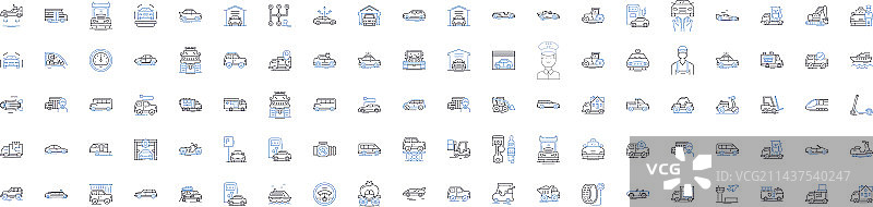 运输线路图标集：递送货物图片素材