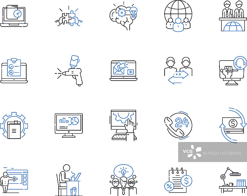 咨询和简报线性图标合集图片素材