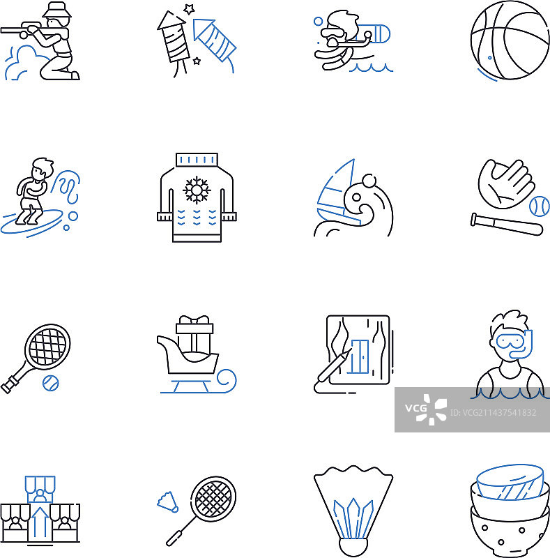 精神分析疗法线性图标合集图片素材