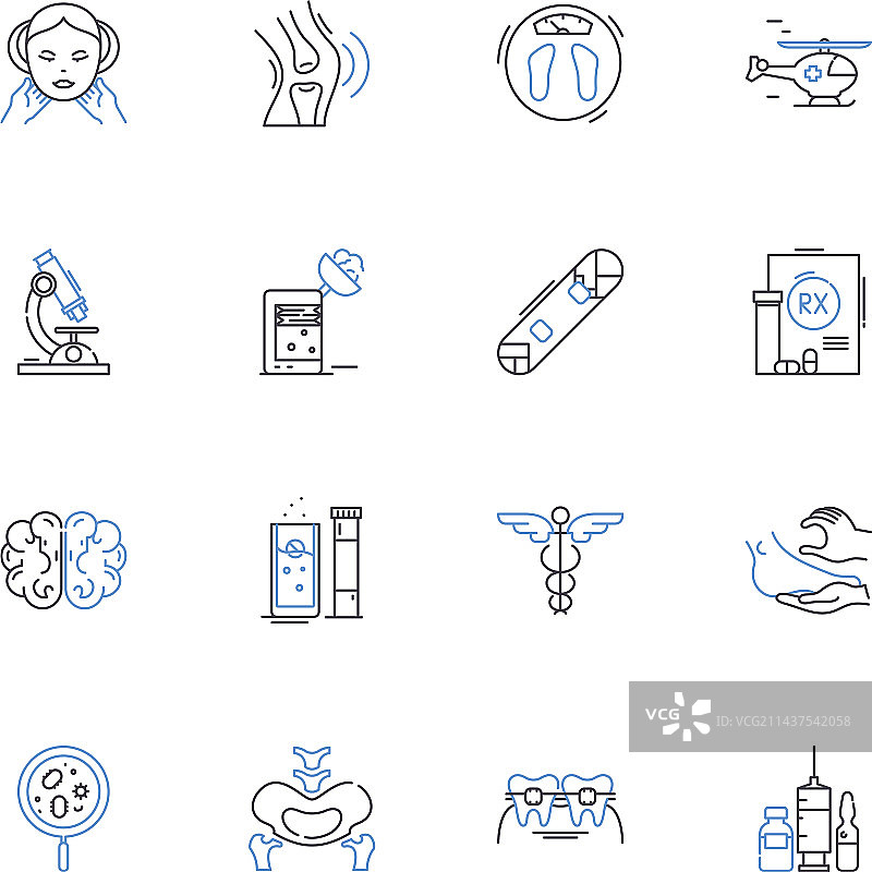 可穿戴监控线性图标合集图片素材