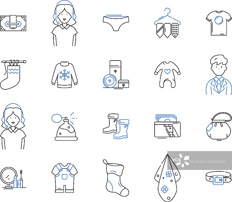 零售行业线性图标集合商品图片素材