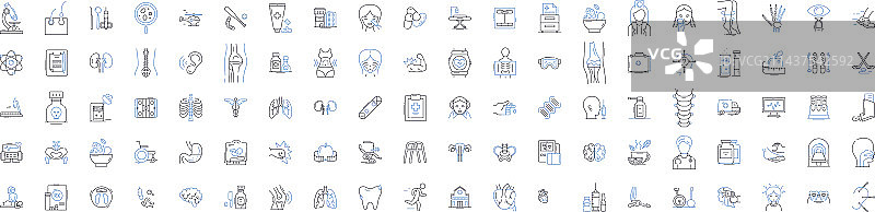 医疗技术线性图标合集图片素材