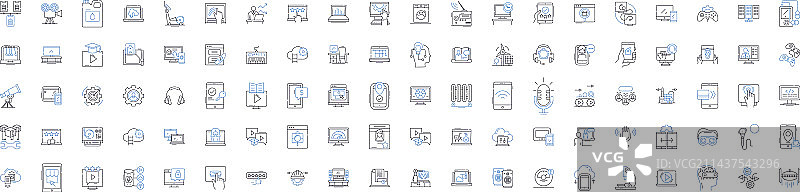 设备工具线性图标合集：万用表图片素材