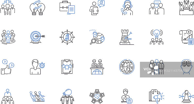 卓越的集团线条图标合集图片素材