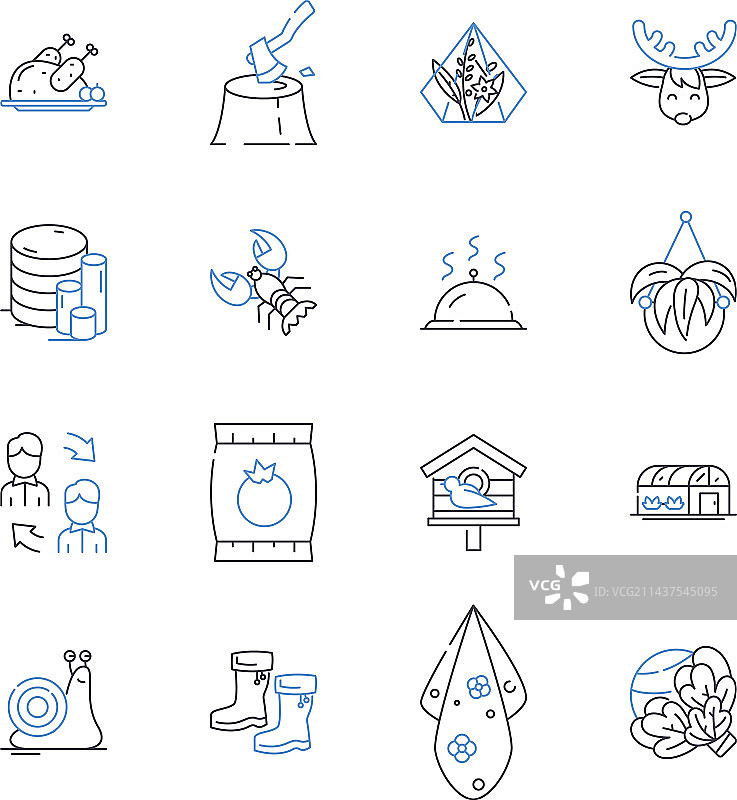 炼油厂原油线性图标合集图片素材