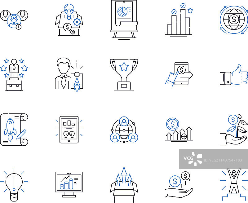 力量工具线性图标集合：锤子图片素材