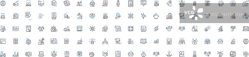 商业概念：战略线性图标合集图片素材