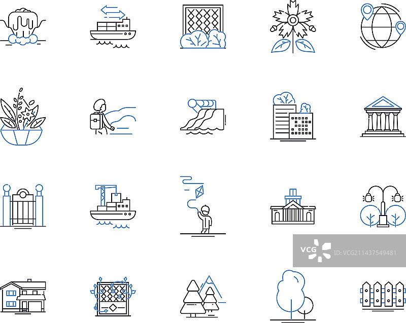 互联花园线条图标合集：物联网智能图片素材