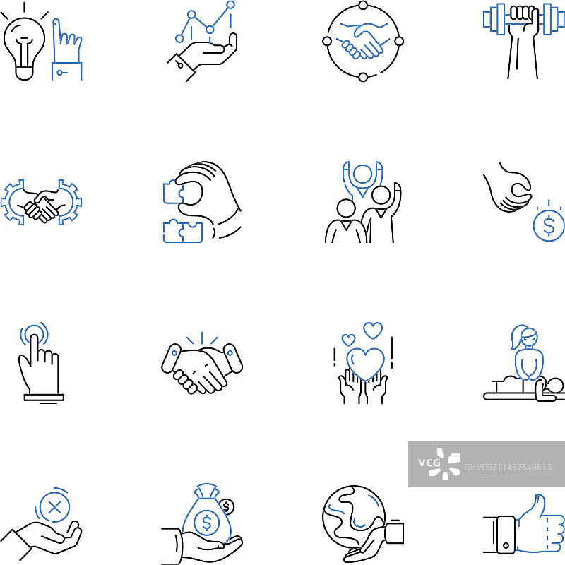 文化能力线性图标合集图片素材