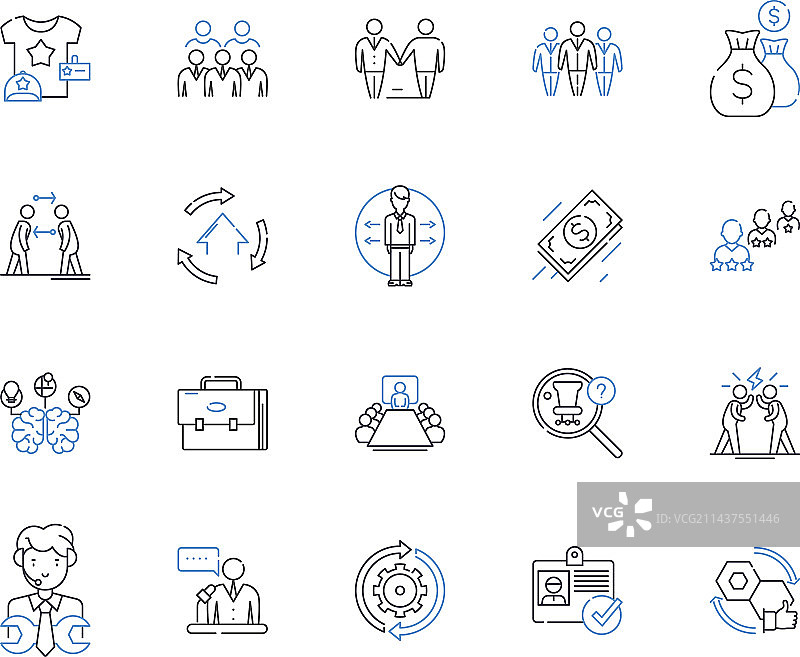 迭代过程线性图标合集图片素材