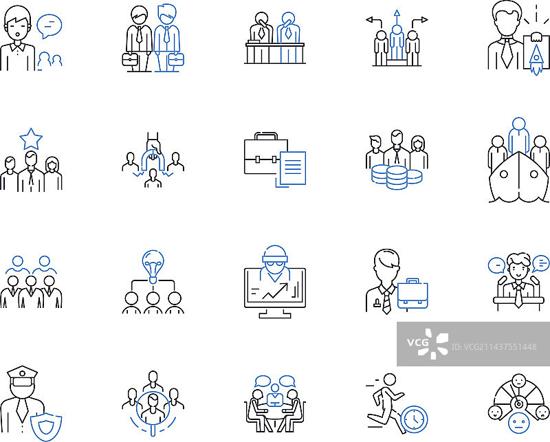 负责人和职位线条图标合集图片素材