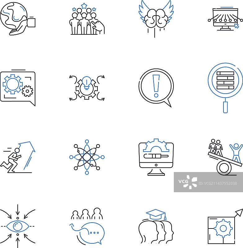公共联合办公线条图标合集图片素材
