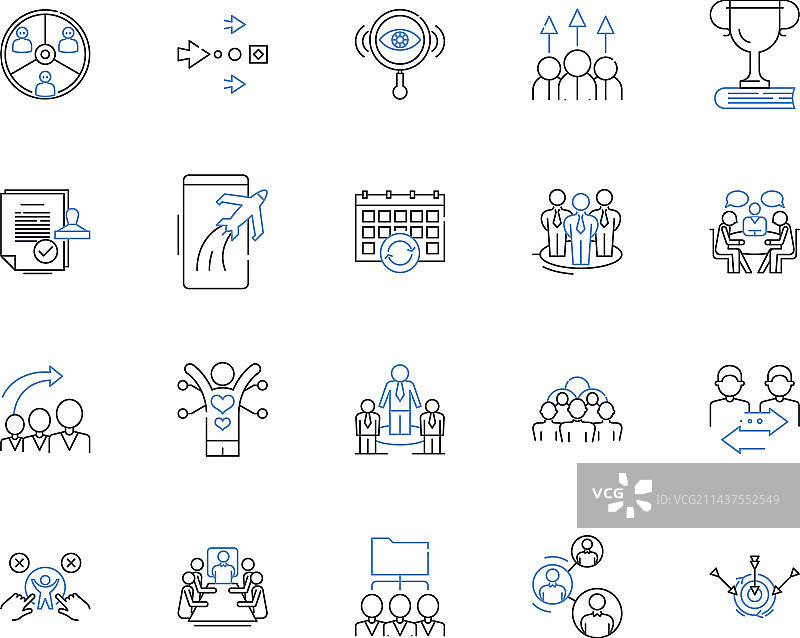 组织结构线性图标合集图片素材