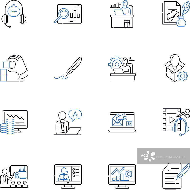 订单线性图标集合指令图片素材