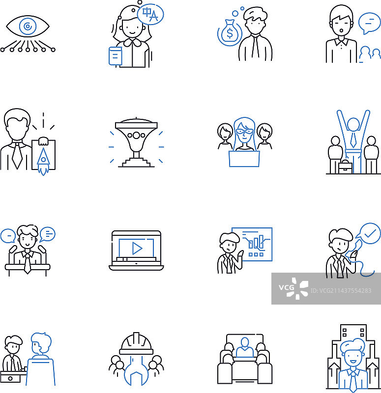 证书系列线性图标图片素材