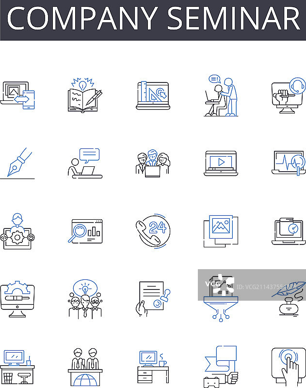 公司研讨会线性图标收集工具图片素材