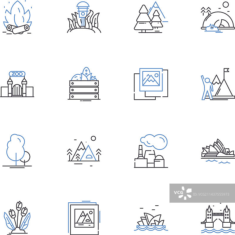 山景线条图标合集图片素材