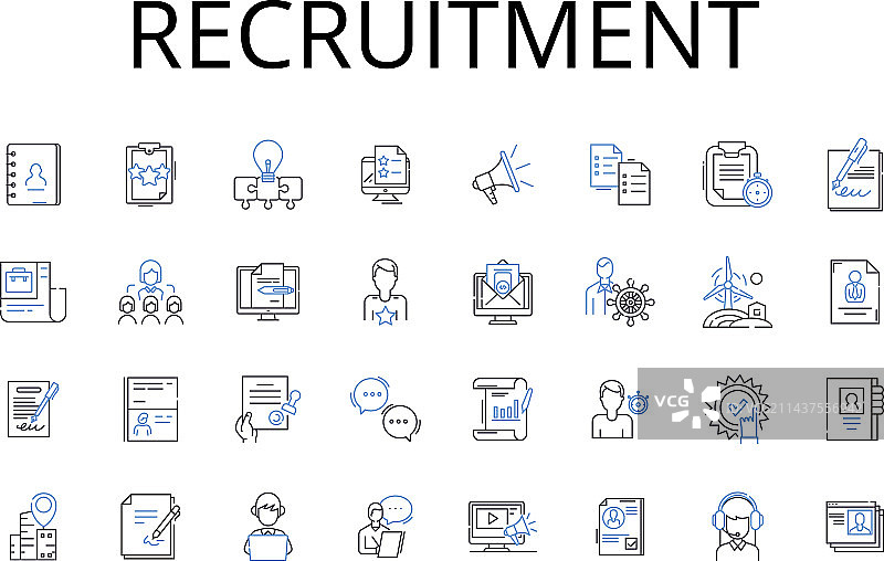 招聘线性图标系列：招聘流程图片素材