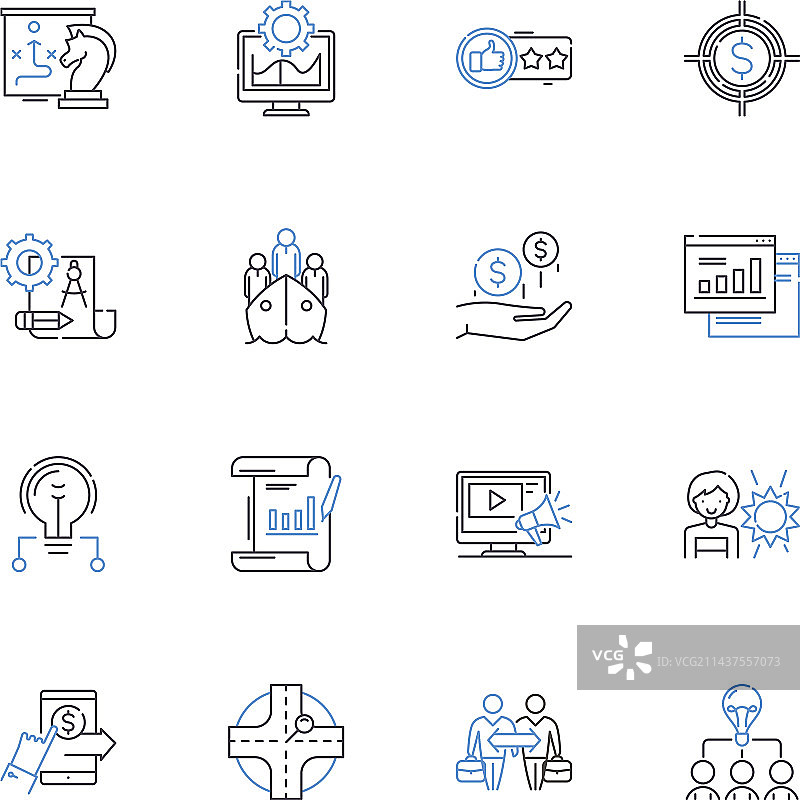 路线图线条图标合集指引方案图片素材