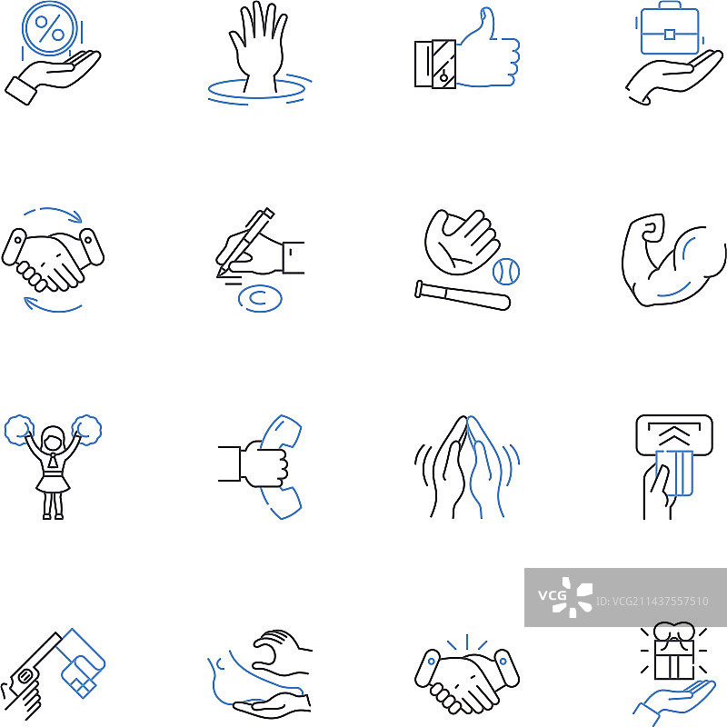 革命运动线性图标合集图片素材