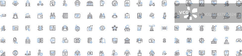 储蓄信贷抵押贷款线性图标图片素材