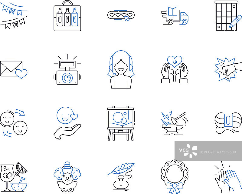 工匠手工艺品线性图标合集图片素材