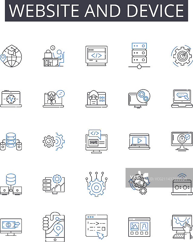 网站和设备线性图标系列主页图片素材