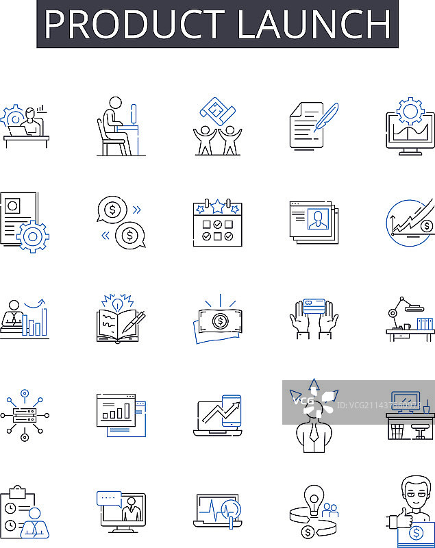 产品发布线性图标合集图片素材