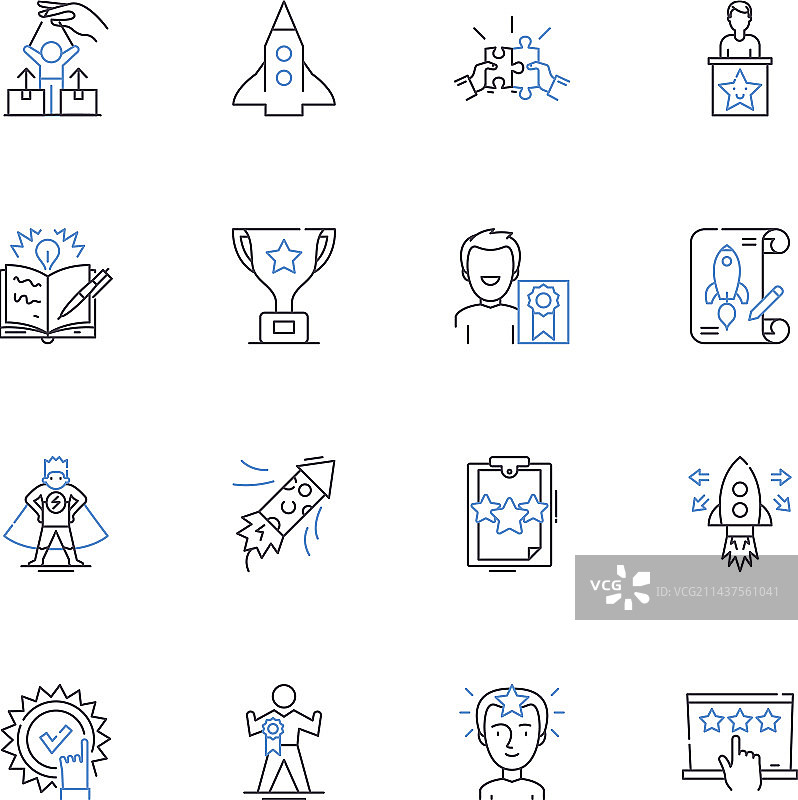 有效营销活动线性图标集图片素材