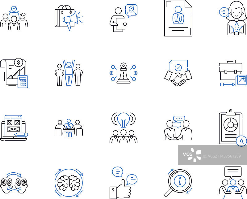 统治机构线性图标合集图片素材