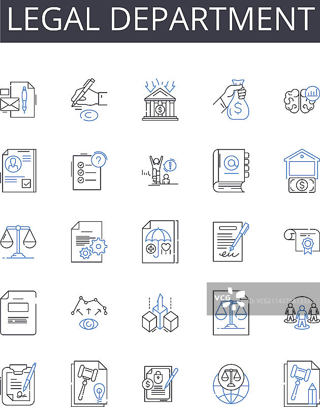 法律部门线性图标营销合集图片素材