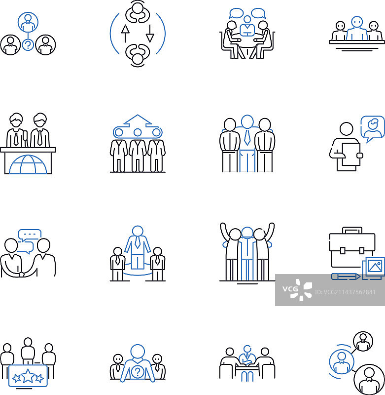 投资企业线性图标合集图片素材