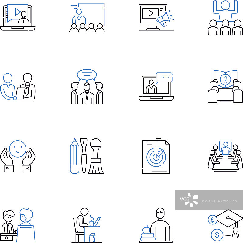 露营行业系列线性图标图片素材